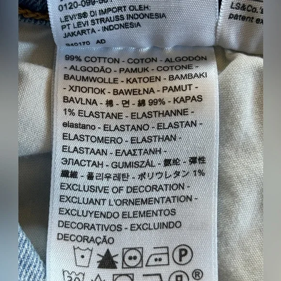 Sz 29 Womens Levis Ribcage Denim Shorts Super High Rise Waisted NWOT Button Fly - Picture 11 of 13